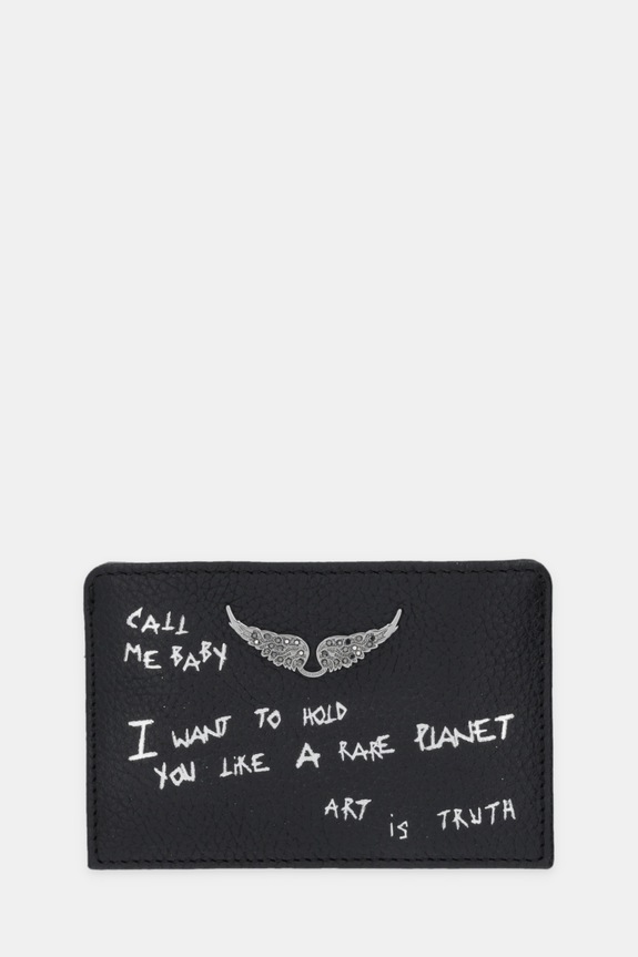 ZADIG&VOLTAIRE carcasă din piele husă de card negru LWSG03732