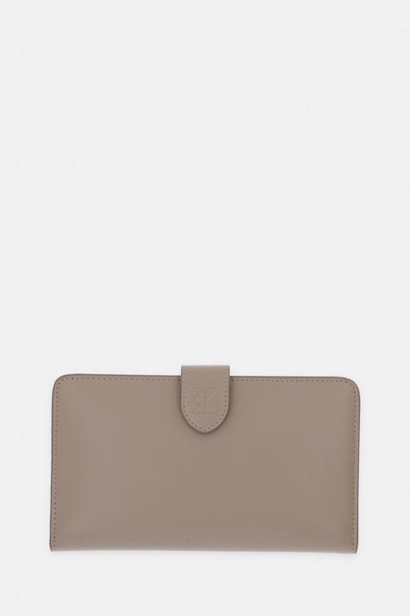 Calvin Klein portfel damski skórzany beżowy LV04F1108G