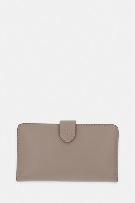Calvin Klein portfel damski skórzany beżowy LV04F1108G