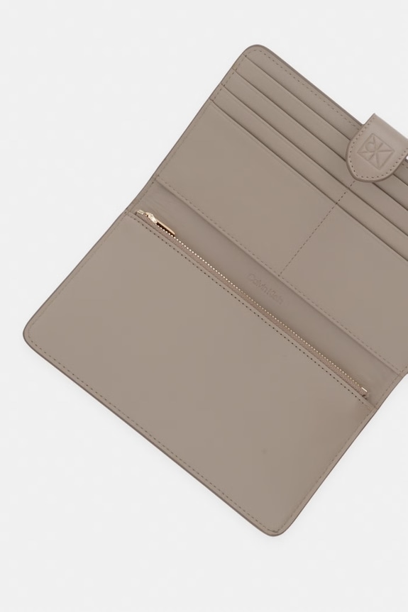Akcesoria Calvin Klein portfel damski skórzany LV04F1108G beżowy