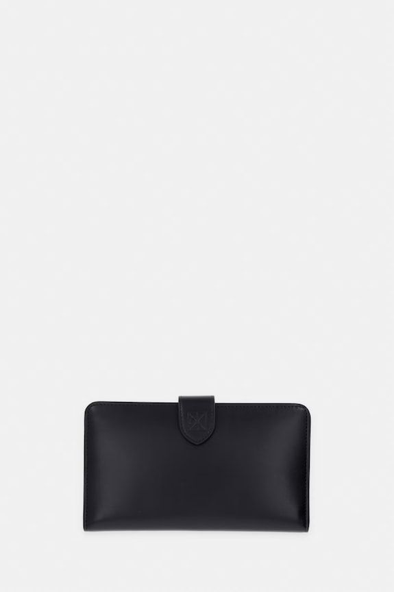 Calvin Klein portfel damski skórzany czarny LV04F1108G