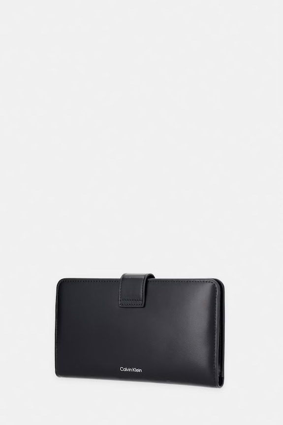 Calvin Klein portfel damski skórzany LV04F1108G czarny SS26