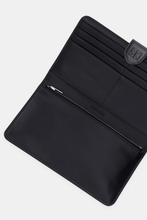 Akcesoria Calvin Klein portfel damski skórzany LV04F1108G czarny