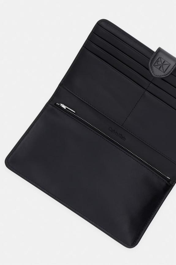 Akcesoria Calvin Klein portfel damski skórzany LV04F1108G czarny