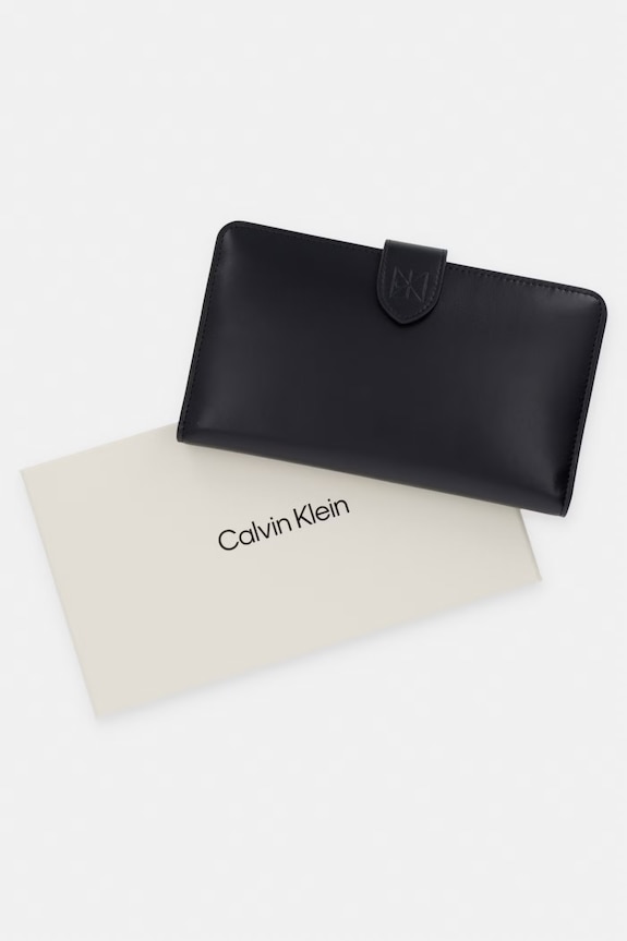 Calvin Klein portfel damski skórzany LV04F1108G czarny