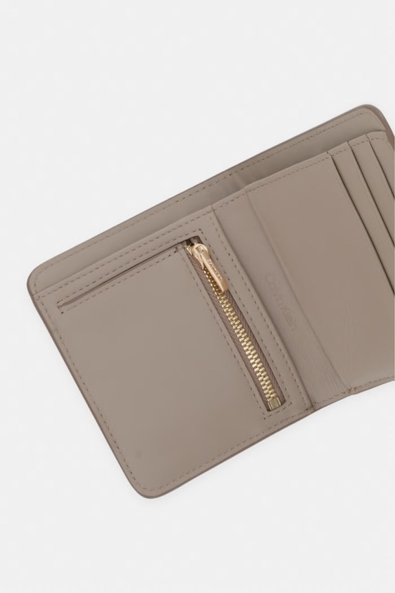 Akcesoria Calvin Klein portfel damski skórzany LV04F1109G beżowy