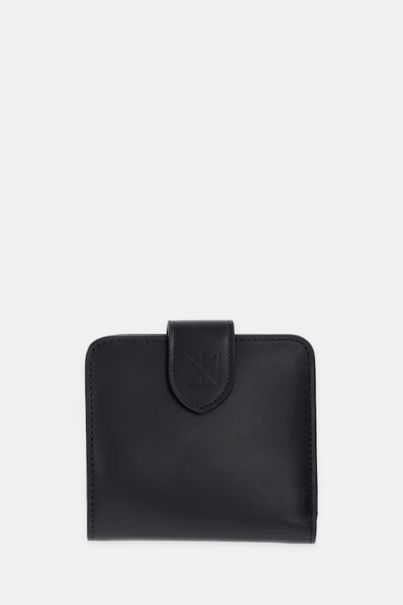 Calvin Klein portfel damski skórzany czarny LV04F1109G