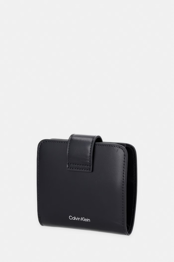 Calvin Klein portfel damski skórzany LV04F1109G czarny SS26