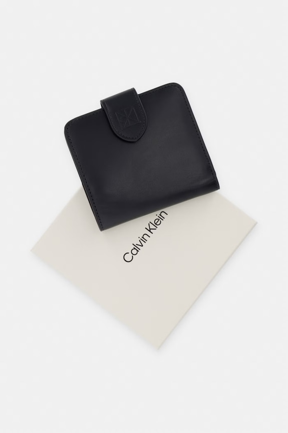 Calvin Klein portfel damski skórzany LV04F1109G czarny