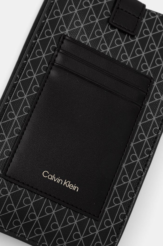 Calvin Klein etui damskie z imitacji skóry czarny LV04F1115G