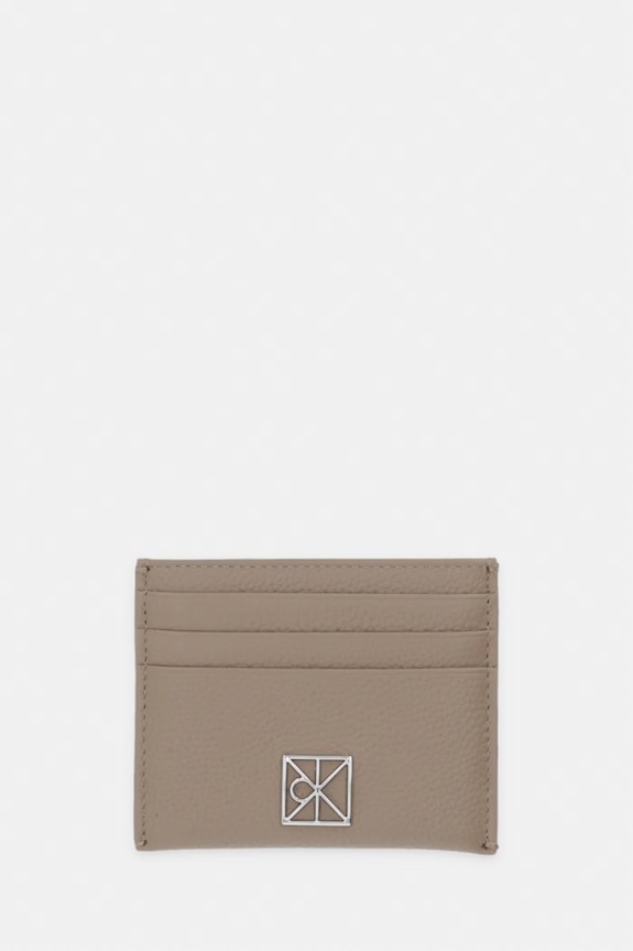 Calvin Klein etui na karty damskie skórzane beżowy LV04F1119G