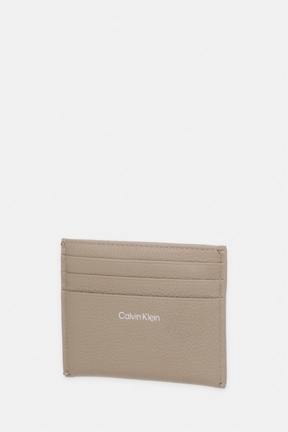 Calvin Klein etui na karty damskie skórzane LV04F1119G beżowy SS26