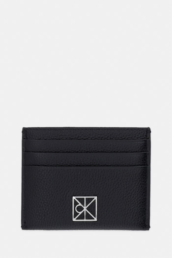 Calvin Klein Θήκη για κάρτες γυναικεία δερμάτινη μαύρο LV04F1119G