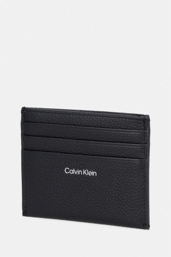 Calvin Klein Θήκη για κάρτες γυναικεία δερμάτινη LV04F1119G μαύρο SS26