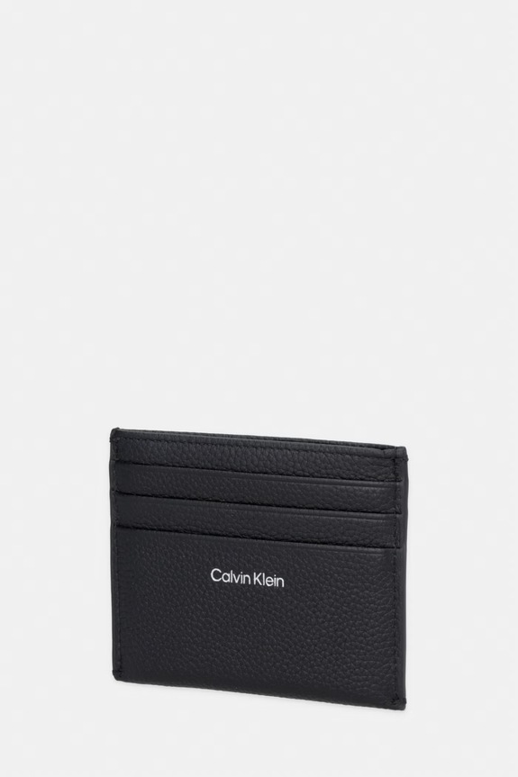 Αξεσουάρ Calvin Klein Θήκη για κάρτες γυναικεία δερμάτινη LV04F1119G μαύρο