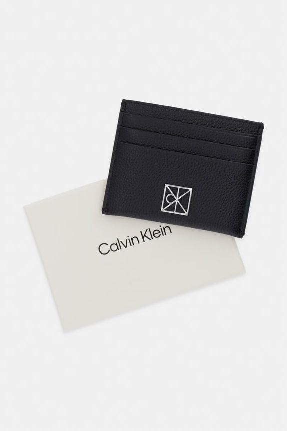 Calvin Klein Θήκη για κάρτες γυναικεία δερμάτινη LV04F1119G μαύρο