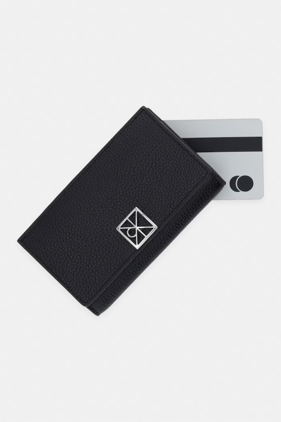 Calvin Klein etui na karty damskie skórzane czarny LV04F1127G