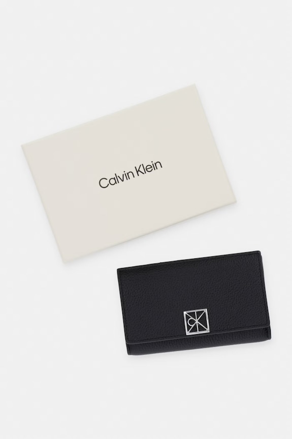 Calvin Klein etui na karty damskie skórzane LV04F1127G czarny