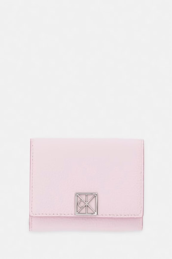 Calvin Klein portfel damski skórzany różowy LV04F1128G