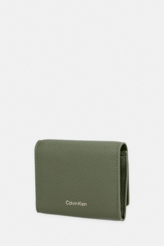 Calvin Klein portfel RFID damski skórzany LV04F1128G zielony SS26
