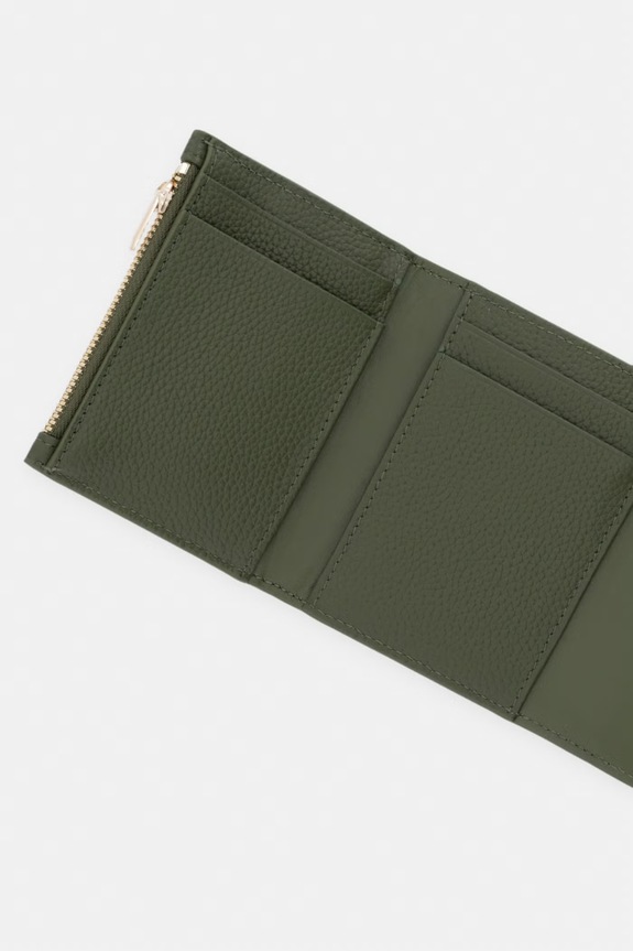 Akcesoria Calvin Klein portfel RFID damski skórzany LV04F1128G zielony