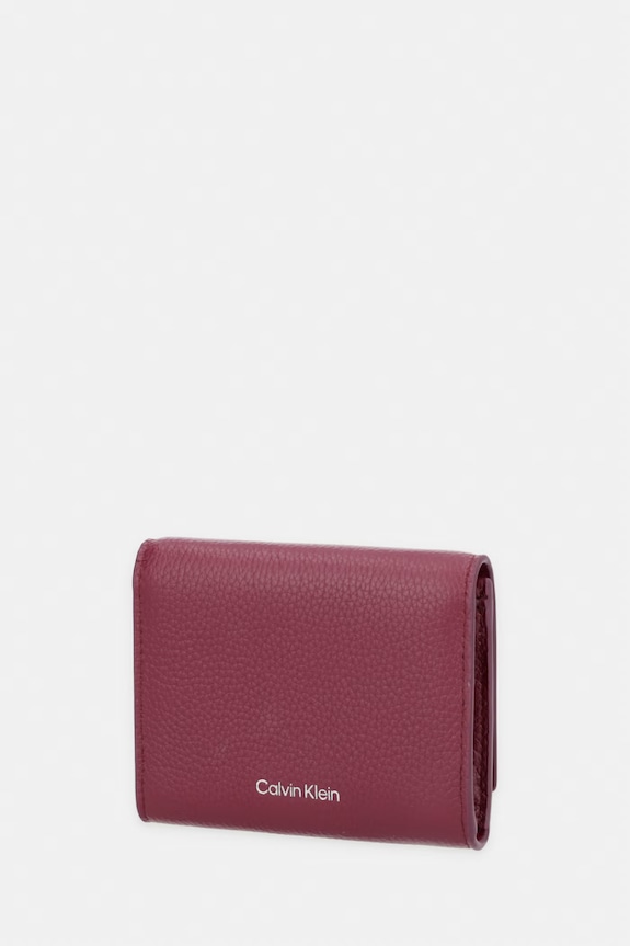 Calvin Klein portfel RFID damski skórzany LV04F1128G bordowy SS26