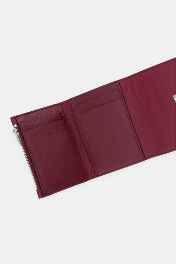 Akcesoria Calvin Klein portfel RFID damski skórzany LV04F1128G bordowy