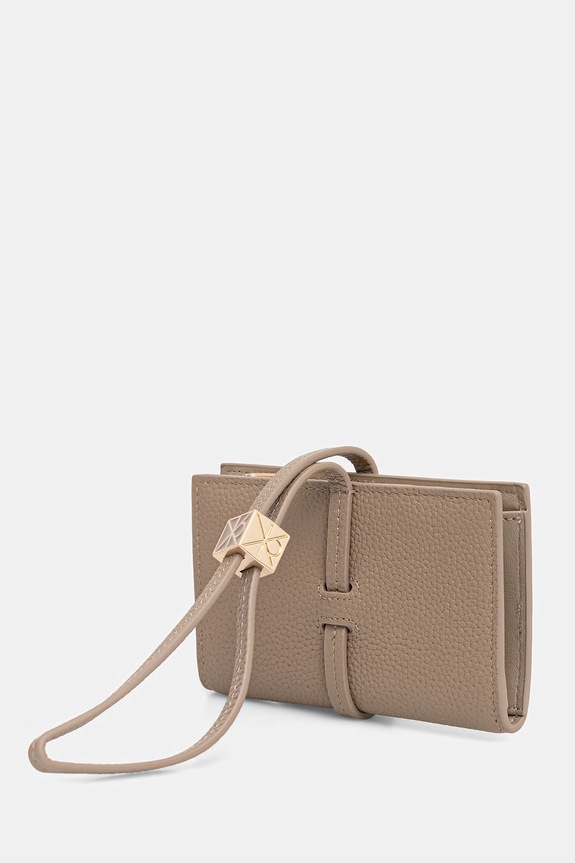 Calvin Klein portfel damski skórzany LV04F1130G beżowy SS26