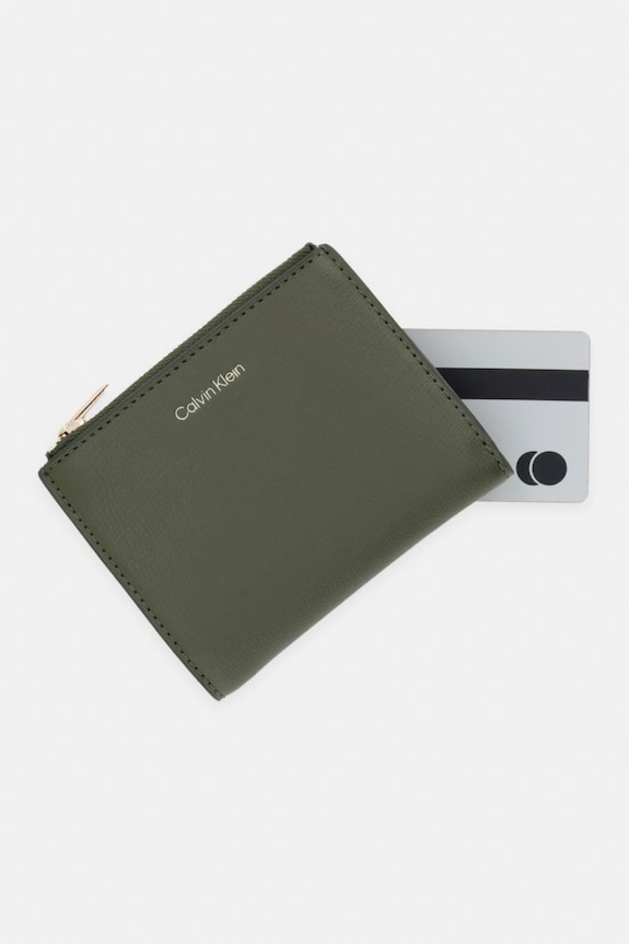 Calvin Klein portofel de damă cu imitație de piele verde LV04F1135G