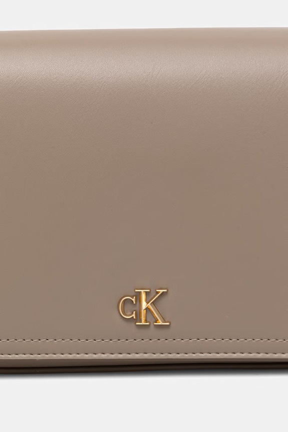 Calvin Klein geantă crossbody pentru femei, cu imitație de piele bej LV04F1153G