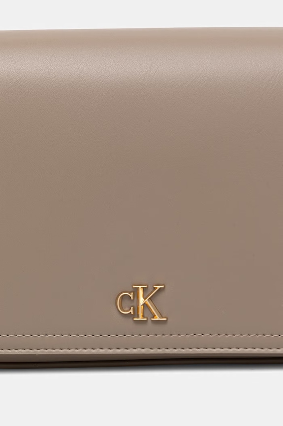 Calvin Klein geantă crossbody pentru femei, cu imitație de piele bej LV04F1153G