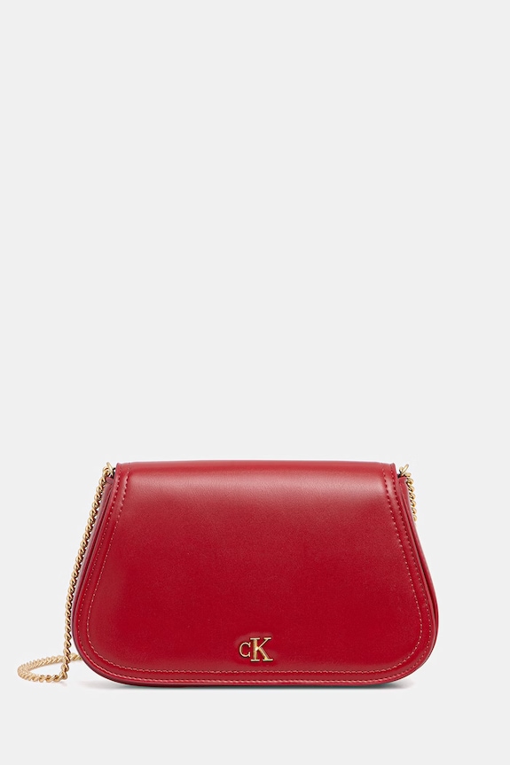 Calvin Klein torebka crossbody damska z imitacji skóry czerwony LV04F1153G