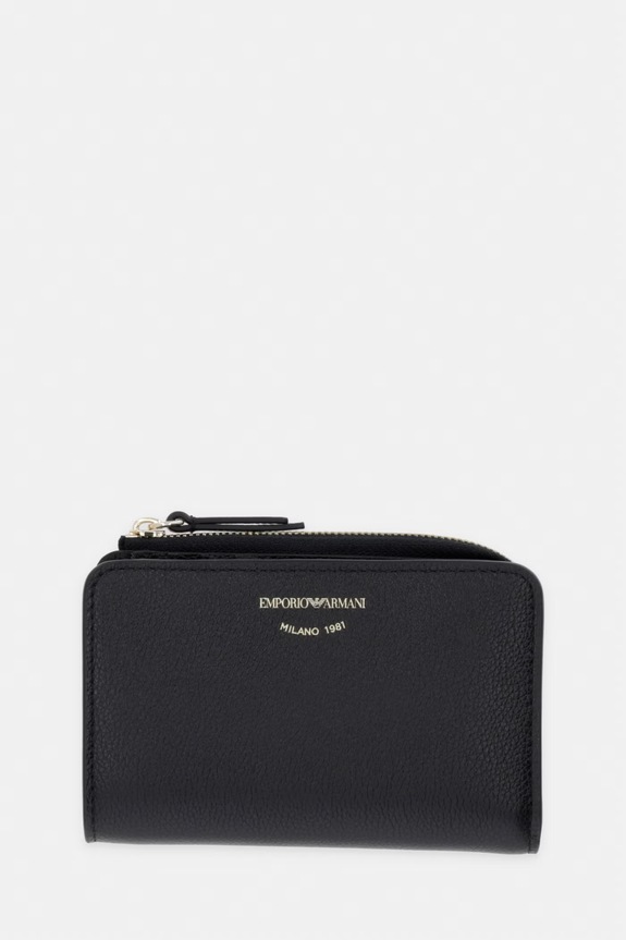 Emporio Armani portafoglio in pelle pelle fiore nero EW000369.AF19568