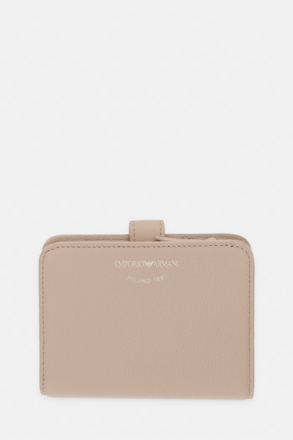 Emporio Armani portafoglio in pelle semplice beige EW003034.AF19568