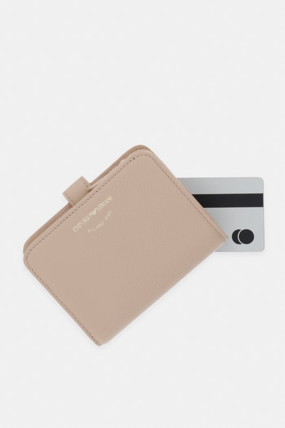 Kožni novčanik Emporio Armani bež EW003034.AF19568