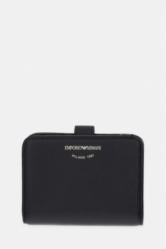 Emporio Armani portafoglio in pelle semplice nero EW003034.AF19568
