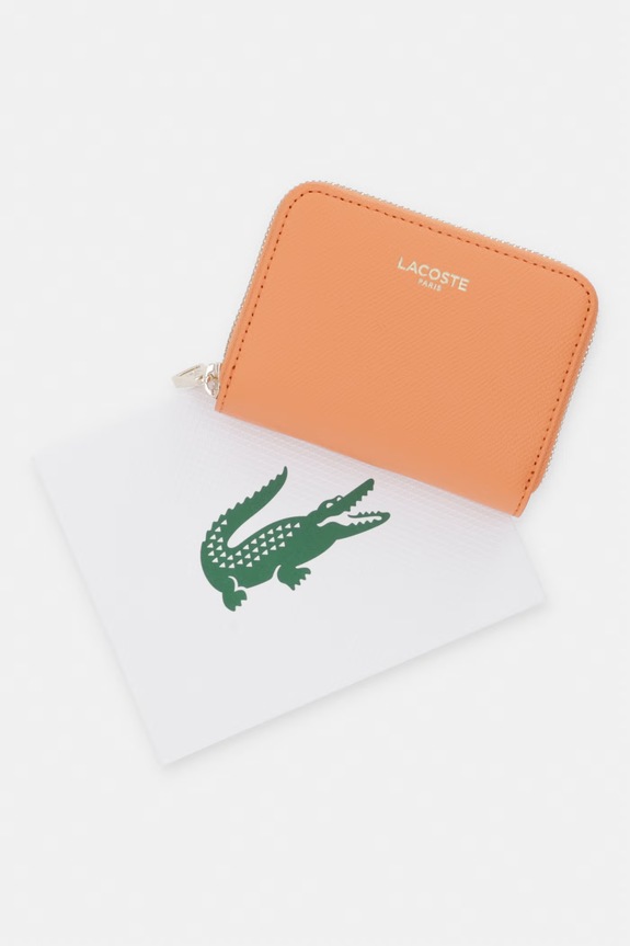 Lacoste portfel damski skórzany NF5225PH pomarańczowy