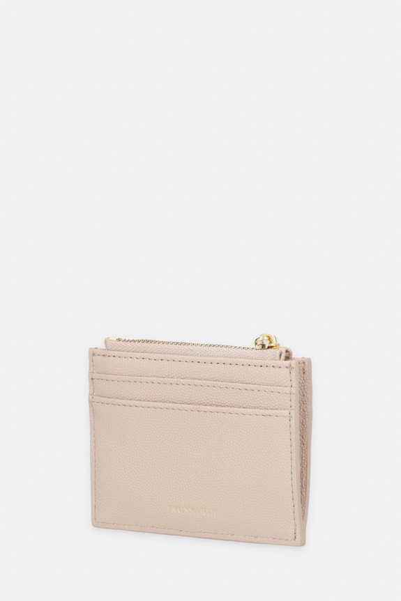 Δερμάτινη θήκη για κάρτες Trussardi I023E000129N μπεζ SS26