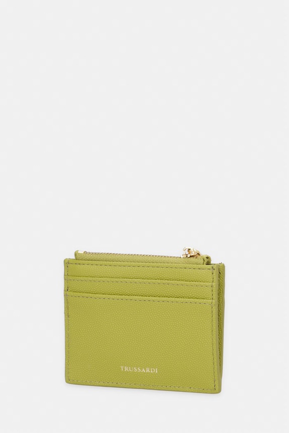 Δερμάτινη θήκη για κάρτες Trussardi I023E000129N πράσινο SS26