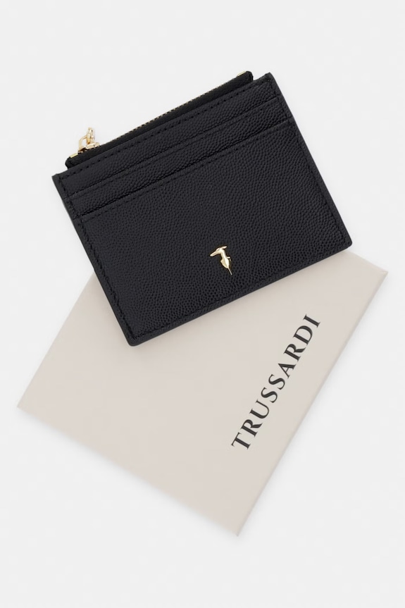 Δερμάτινη θήκη για κάρτες Trussardi μαύρο I023E000129N