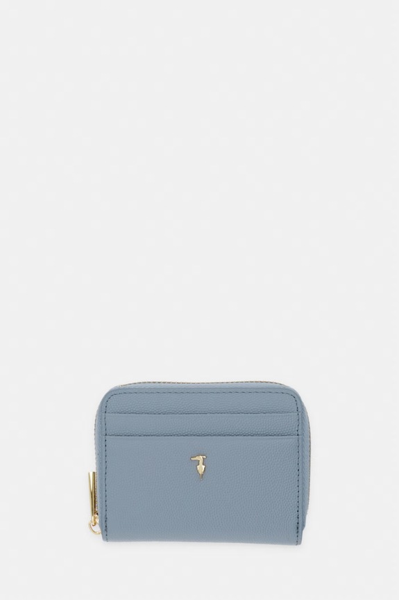 Δερμάτινο πορτοφόλι Trussardi λείο δέρμα μπλε I041E000128N