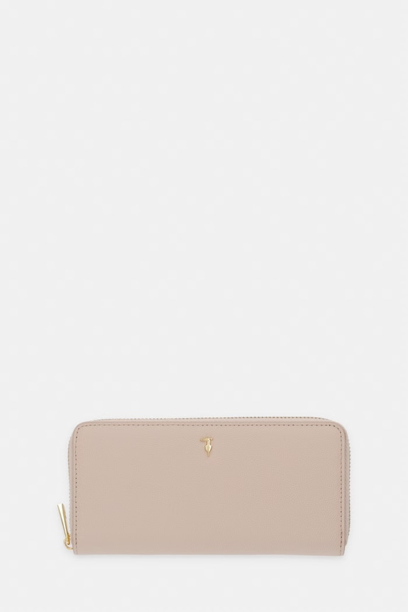 Δερμάτινο πορτοφόλι Trussardi λείο δέρμα μπεζ I042E000130N