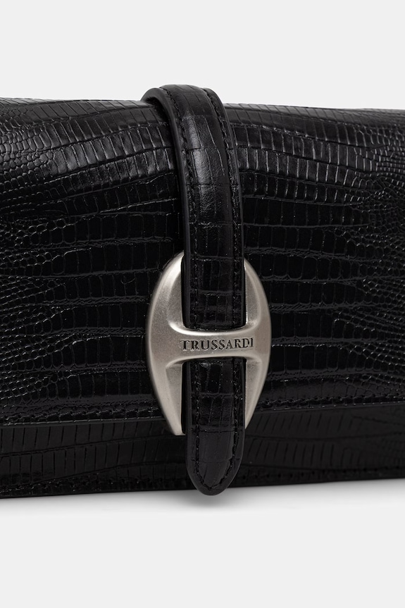 Kožená peňaženka Trussardi čierna I062E100115N