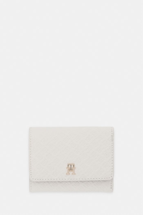 Tommy Hilfiger portfel damski z imitacji skóry beżowy AW0AW18484