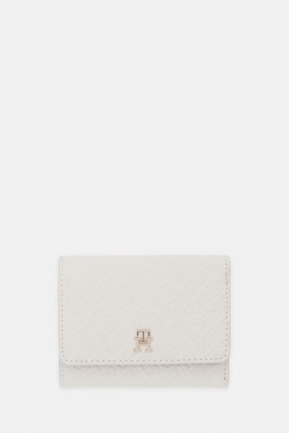 Tommy Hilfiger portfel damski z imitacji skóry beżowy AW0AW18484