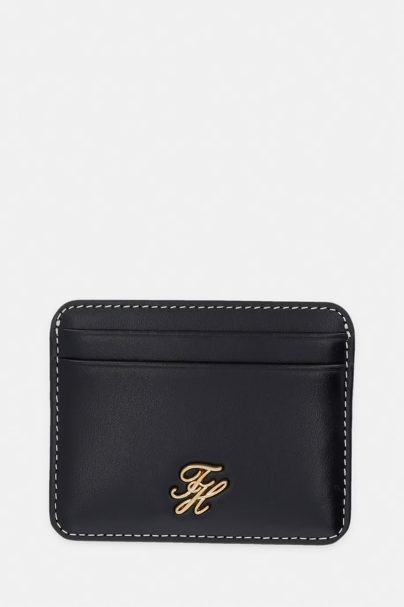 Tommy Hilfiger női bőr kártyatok fekete AW0AW18491