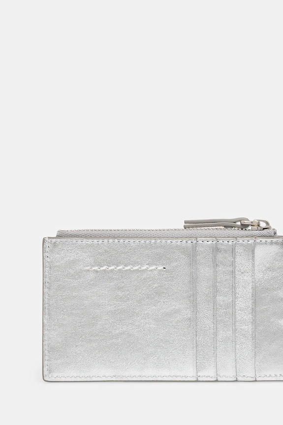 Δερμάτινο πορτοφόλι MM6 Maison Margiela SA6UI0031.P8874.T9002 γκρί SS26