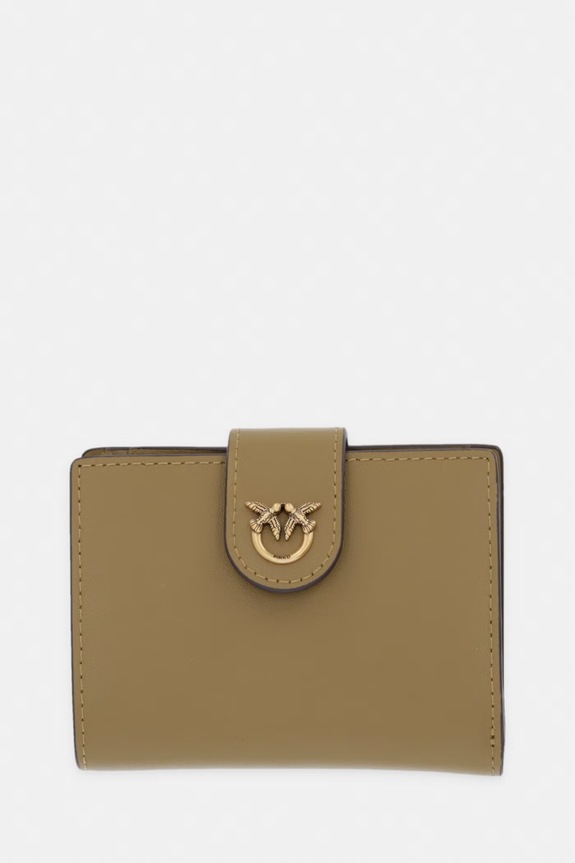 Pinko portafoglio da donna in pelle verde 102840.A0F1