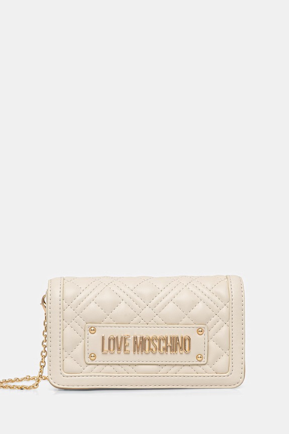Love Moschino torebka nie mieści A4 beżowy JC5681PP1OLA0110