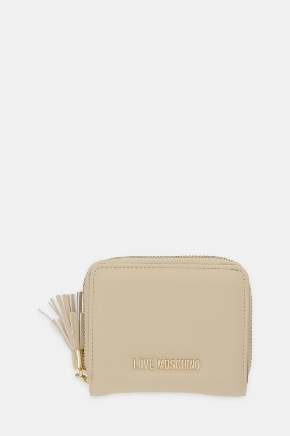 Πορτοφόλι Love Moschino απομίμηση λείου δέρματος μπεζ JC5689PP1OKD0110
